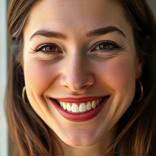 Close-up portrait of a woman smiling in natural light
